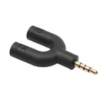 U Type Adapter Dual 3.5 MM Headphone Plug Audio Cables Splitter Microphone9257