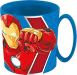 STOR Gobelet en plastique pour enfants Marvel Avengers Iron Man Captain America 350 ml, résistant au micro-ondes