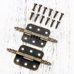 Hardware Antique Bronze Jewelry Box Cabinet Cupboard Butt Hinges Door Hinge 2pcs