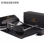 KINGSEVEN Brand Herr Aluminium Magnesium Solglasögon Polarized UV400 Solglasögon oculos Man Glasögon Solglasögon För Herr N725 Gray Black original