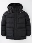 V by Very Boys Padded Parka - Black, Black, Size Age: 3 Years