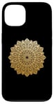 Coque pour iPhone 13 Mandala doré pour yoga, méditation, spirituel, bouddhiste, joli et mignon