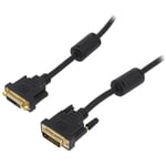 Cable dual link dvi-d -24+1- femelle dvi-d -24+1- male 5m - Noir