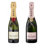 Moet Imperial Champagne Half Bottle Pair - Brut & Rosé NV 37.5cl