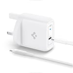 Spigen ArcStation Pro USB C 45W Charger GaN PD 3.0 Fast Wall Charger for Samsung Galaxy S24 S23 S22 S21 Ultra Plus Z Fold Flip 5 4 3 iPad Macbook Air Steam Deck (Cable included/USB-C PD PPS Charging)