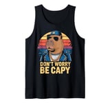 Retro Rodent Dont Be Worry Be Capy Funny Capybara Lovers Tank Top