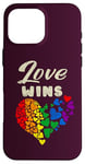 iPhone 16 Pro Max Heart, Rainbow Colors, Love Wins, LGBT Pride Case