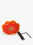 Wildlife World Ceramic Wild Poppy Bird Feeder, Red Glaze