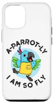 Coque pour iPhone 12/12 Pro Jeu de mots amusant pour perroquet I Am So Fly