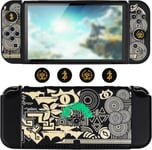 Coque Compatible Avec Switch Oled,Étui De Protection Souple Avec Joy Con Cover Et Protège-Pouce,Cool Dockable Switch Coque Étui Absorption Des Chocs Cover De Protection-Jaune