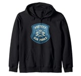 Protect Our Parks National Parks Vintage Retro Badge Zip Hoodie