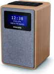 radio réveil FM dab dab+ avec double alarme noir gris marron