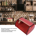 (Red)Bread Box Metal Bread Storage Bin With Roll Up Lid Large Capacity Vintage