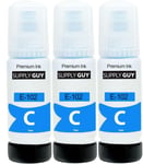 Encre Compatible avec Epson 102 Cyan pour EcoTank ET 2700 2750 2751 2756 3700 3700 3750 4750 (3X 70ml)