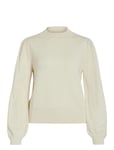 Viril Turtle-Nk Balloon L/S Top - Noos Tops Knitwear Turtleneck Beige Vila