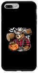 Coque pour iPhone 7 Plus/8 Plus Ours Bûcheron D'Halloween Avec Forêt De Citrouilles