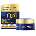 NIVEA Q10 Soin de Nuit Extra Nourrisant (1x50 ml), crème anti rides enrichie en Q10 pur & Huile d'Argan, crème anti-âge nourrissante, soin hydratant visage peaux sèches à très sèches