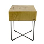 Bois butiq tabureto Tabouret, Bois, Naturel, Gris, 37 x 37 x 45 cm