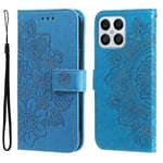 Blue Flowers Pu Case Yhteensopiva Honor X8 5G / X6 Kanssa