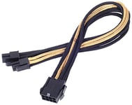 SilverStone SST-PP07-EPS8BG - 30cm EPS 8pin vers EPS/ATX 4+4pin Cable d'extension manchonné, noir or