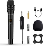 Micro sans Fil, Microphone sans Fil Professionnel, Karaoké Micro sans Fil pour Chant, Microphone Portable À Main avec Récepteur Rechargeable, pour Discours Mariage DJ Spectacles Église