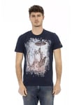 Trussardi Action Mens Blue Cotton T-Shirt - Size 3XL