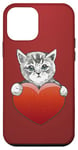 iPhone 12 mini Valentine’s Day Kitten Art | Cute and Romantic Design Case