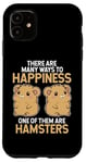 Coque pour iPhone 11 Hamster doré Many Ways To Happiness