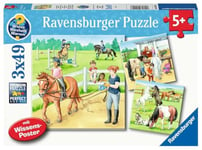 RAVENSBURGER PUZZLE- EIN Tag Auf Dem Reiterhof Horse Ravensburger 05129 Puzzle pour Enfants 49 pièces, Argent (Silver)