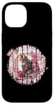 Coque pour iPhone 14 Fleur de cerisier Chat Guerrier Fleur de samouraï