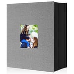 Lanpn Album Photo 10x15 1000 Pochette, Grand Geant Format Lin Tissu Album pour Horizontal Vertical Photos (Gris)