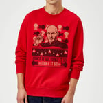 Star Trek: The Next Generation Make It So Christmas Jumper - Red - L