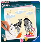 Ravensburger – CreArt format carré 20x20 cm – Zèbre – Jolane Edition – Loisir créatif – Peinture par numéros – Adulte - Activité détente et créative – Dès 12 ans – 23666 – Version française