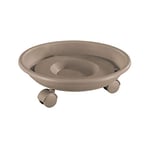 Wagner Support à roulettes pour Pot de Fleur Serie K Ø 27,5 x 8,5 cm I Dessous-de-Pot & Porte Plante I intérieur + extérieur I Roule Pot en Plastique, Taupe I Capacité de Charge 30 kg - 20102401