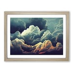 Sunlight On The Clouds H1022 Framed Print for Living Room Bedroom Home Office Décor, Wall Art Picture Ready to Hang, Oak A2 Frame (64 x 46 cm)