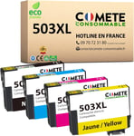 503XL - 4 Cartouches d'encre Compatibles avec Epson 503 XL Piment - pour Cartouche Epson 503 XP 5200 XP 5205 Workforce WF2960... (1 Noir 1 Cyan 1 Magenta 1 Jaune)