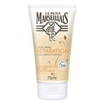 Le Petit Marseillais , Crème Mains Réparation Peaux Abîmées et Desséchées (tube de 75 ml) – Crème réparatrice au beurre de karité, aloès et cire d'abeille – Soin des mains confort 24 h