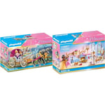 Playmobil 70449 Calèche et Couple Royal - Princess - avec Trois Personnages & 70453 Chambre de Princesse avec Coiffeuse - Princess - avec Deux Personnages, Deux Chats et des Accessoires