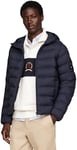 Tommy Hilfiger Veste Matelassée Homme Mid Weight avec Capuche, Bleu (Desert Sky), XXL