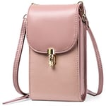 SENDEFN Portefeuille Femme Sac à Bandoulière en Cuir, Mini Pochette Porte Carte Épaule Portefeuille, Porte Monnaie Téléphone Portable pour Femmes avec Bandoulière