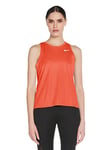 NIKE Women Miler Running Top - Ember Glow/Reflective Silver, Large