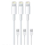 3-pack 2 m / Lightning laddare iPhone 13/12/11/ Xs/Max/X/8/7/6/5