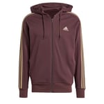 adidas Essentials Sweat-Shirt à Capuche French Terry 3 Bandes Full-Zip Hoodie Shadow Brown F23 pour Homme