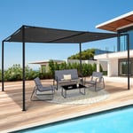 Idmarket - Pergola san jose 3x4 m tonnelle de jardin toile grise tente de réception