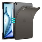 ESR Coque pour iPad Air 11 Pouces M2 (2024), iPad Air 6/5/4(2022/2020), Fine et Légère, Résistante au Jaunissement, Dos Transparent, Support Pencil Pro/USB-C, série Zero, Noir Givré