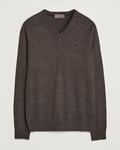 Morris Merino V-neck Brown