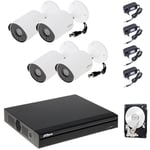 Dahua - video surveillance kit 4 cameras 5 mpx P2P cloud 2 tb