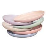 Zuvo Plastic Plates Reusable Set of 6 - Unbreakable Plastic Dinner Plates 10 Inches - Safe from Dishwasher & Microwave - Mix Colors, Pink, Yellow, Blue, Green