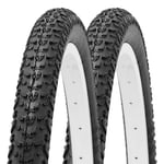 2x Bicycle 29 x 2.00" BLACK Rail Mountain Bike Cycle BMX MTB Wired TYREs