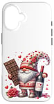 iPhone 16 Wine Gnome With Valentines Chocolate For Valentines Day Case